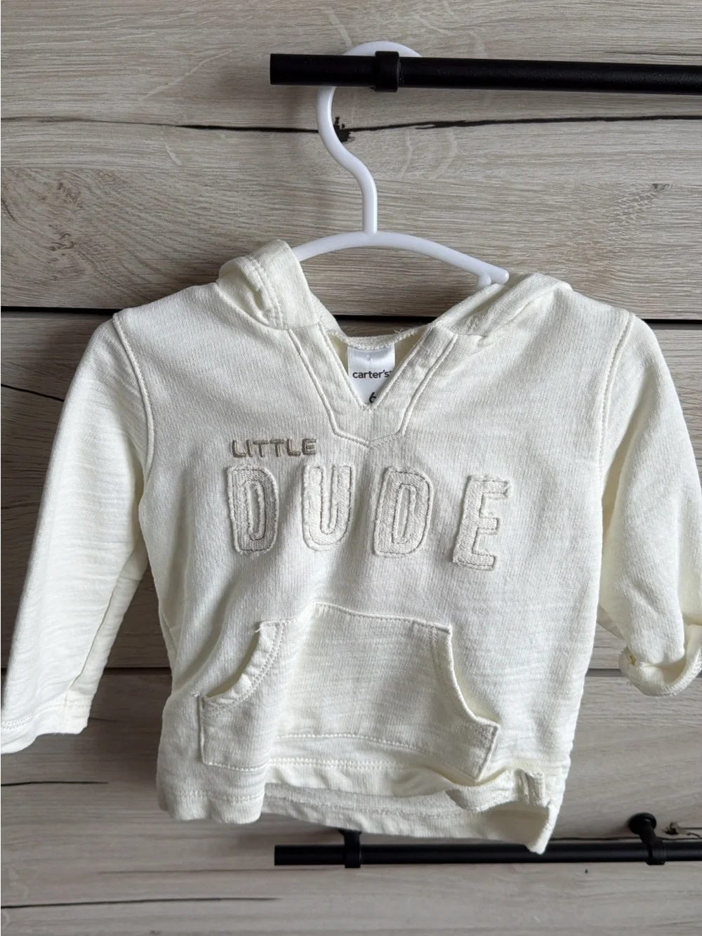Carter's Cream 'Little Dude' Hooded Sweatshirt